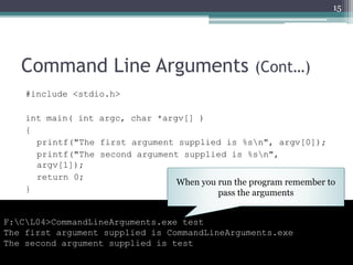 COM1407: Type Casting, Command Line Arguments and Defining Constants | PPTX