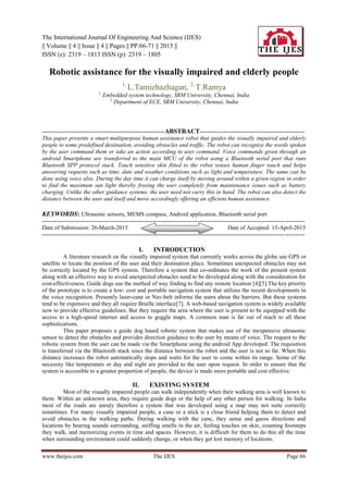 Robotic assistance for the visually impaired and elderly people | PDF