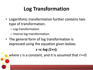 COM2304: Intensity Transformation and Spatial Filtering – I (Intensity ...