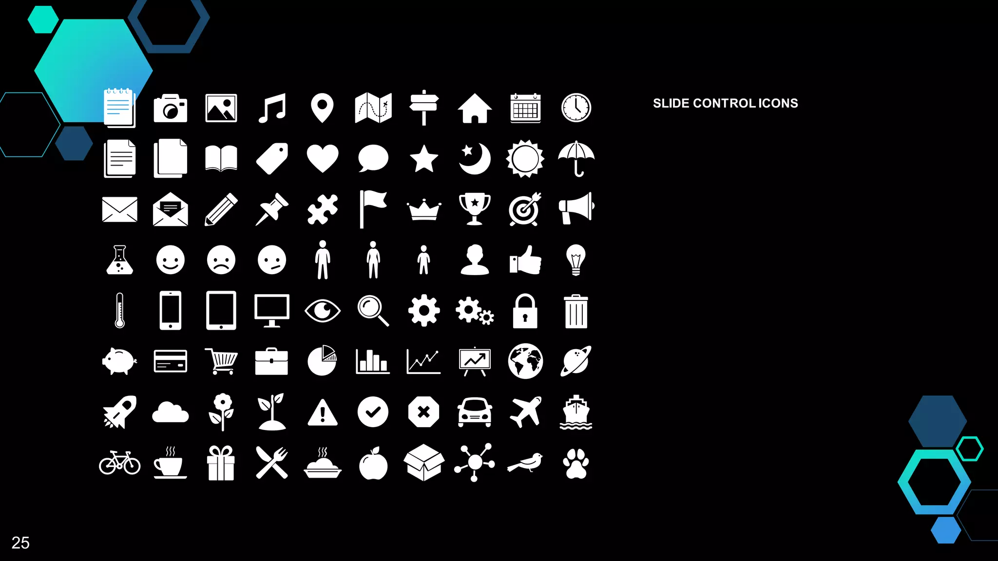 SLIDE CONTROL ICONS
25
 
