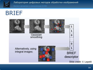 BRIEF




        Slide credit: V. Lepetit

                            54
 