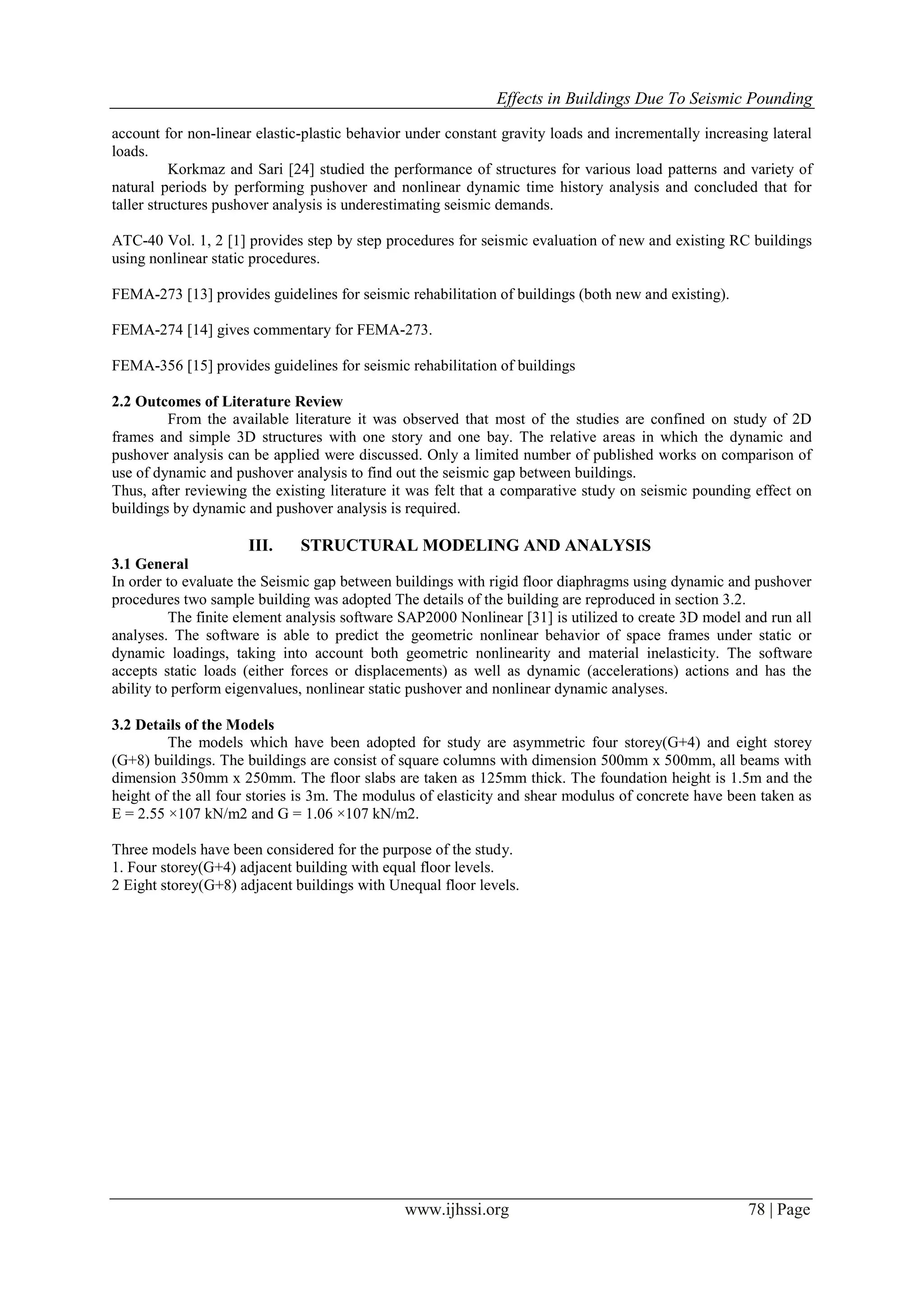 Effects in Buildings Due To Seismic Pounding | PDF