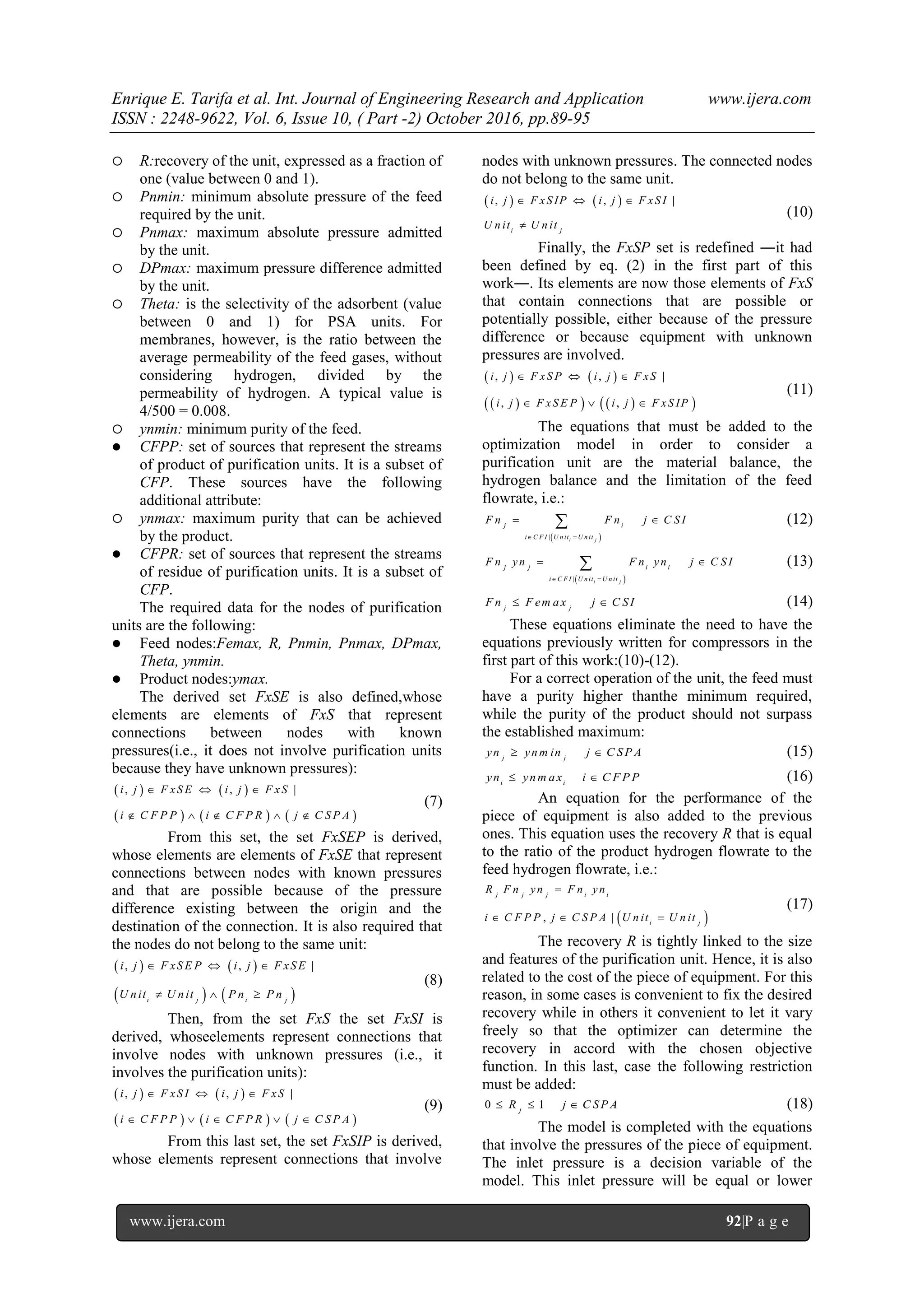 Optimization Model for Refinery Hydrogen Networks Part II | PDF