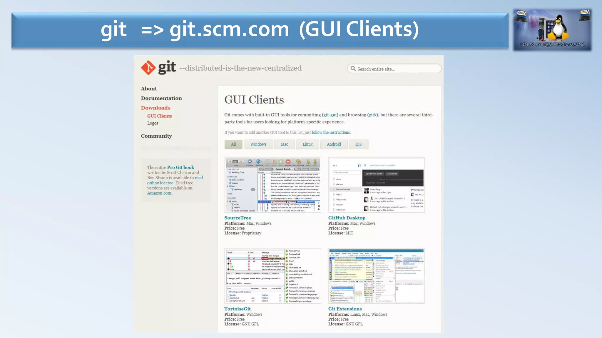 git => git.scm.com (GUI Clients)
 