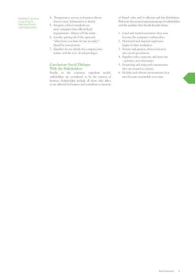 Building Conscious Capitalism By Inspiring People And