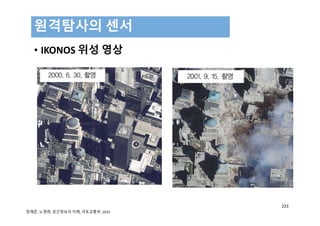 • IKONOS 위성 영상
원격탐사의 센서
223
정재준, 노영희, 공간정보의 이해, 국토교통부, 2015
 