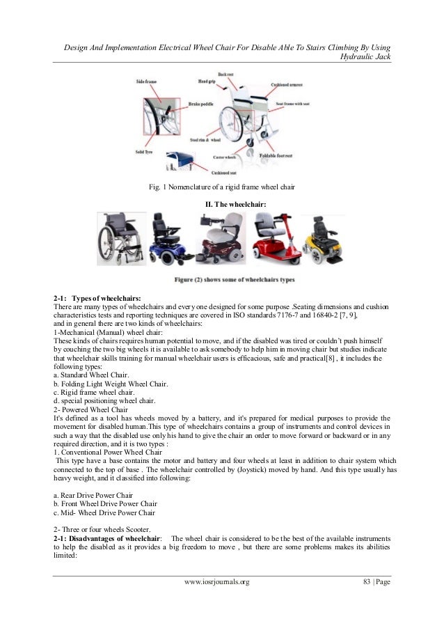 Design And Implementation Electrical Wheel Chair For Disable Able To