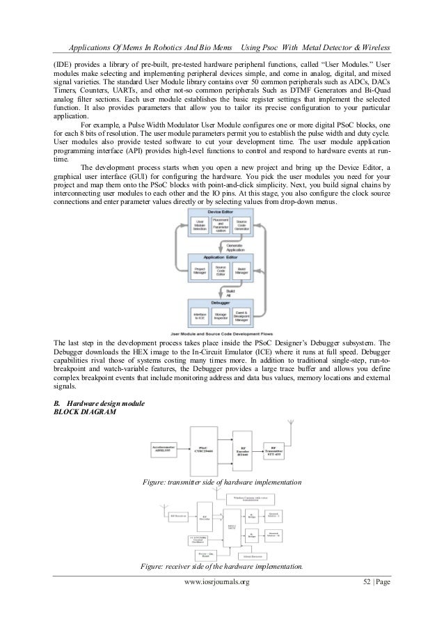 Applications Of Mems In Robotics And Bio Mems Using Psoc With Metal D…