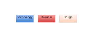 Technology	
   Business	
   Design
 