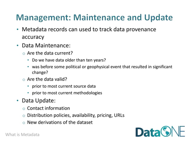 DataONE Education Module 07: Metadata | PPT