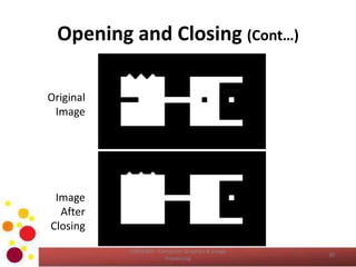 Opening and Closing (Cont…)
Original
Image
Image
After
Closing
30
COM2304 - Computer Graphics & Image
Processing
 