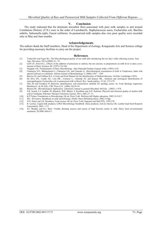 Microbial Quality of Raw and Pasteurized Milk Samples Collected From ...