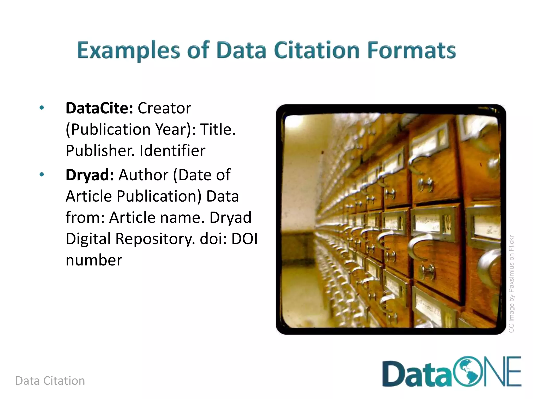 Analysis and Workflows
• Formalization of process metadata
• Precise description of scientific procedure
• Conceptualized series of data ingestion, transformation, and
analytical steps
• Three components
o Inputs: information or material required
o Outputs: information or material produced & potentially used as
input in other steps
o Transformation rules/algorithms (e.g. analyses)
• Two types:
o Informal
o Formal/Executable
 