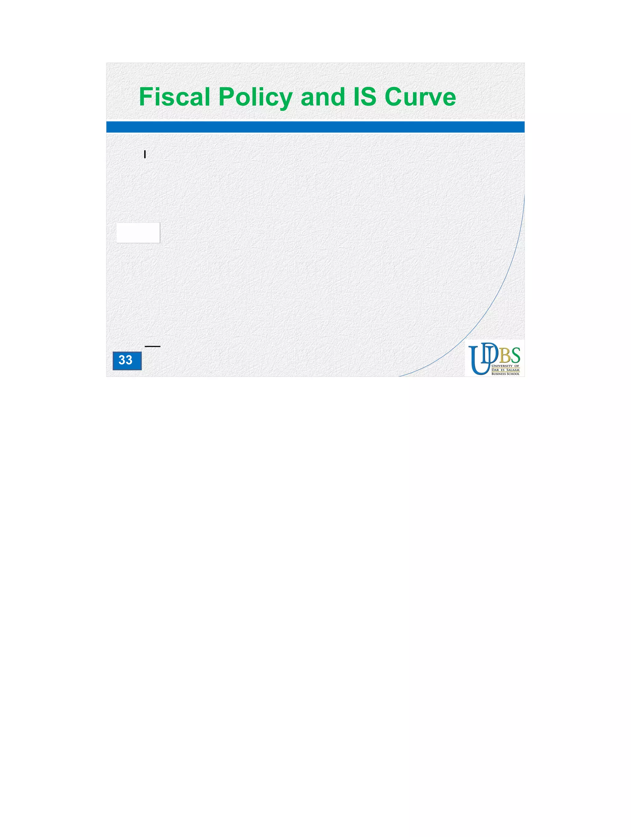 33
Fiscal Policy and IS Curve
 