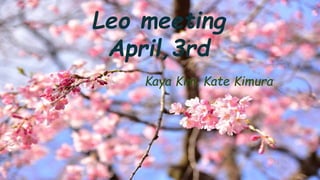 Leo meeting
April,3rd
Kaya Kim, Kate Kimura
 