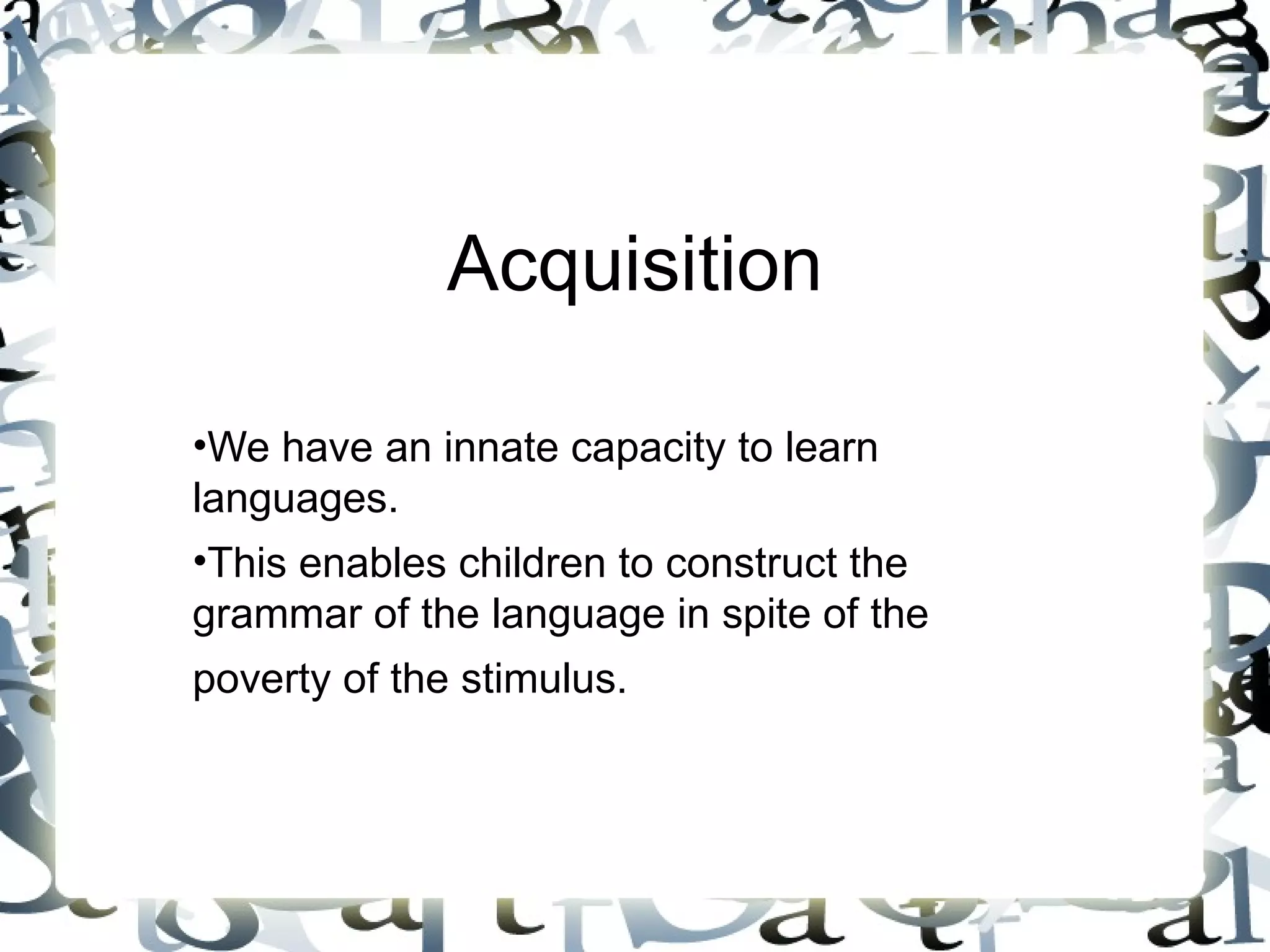 First language acquisition | PPT
