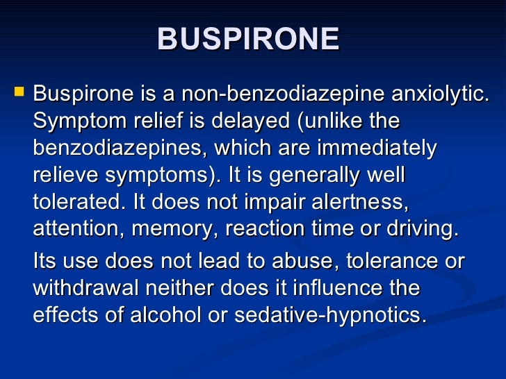 Buspar And Alcohol Overdose