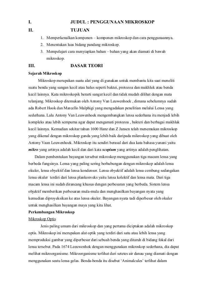 Laporan Penggunaan Mikroskop