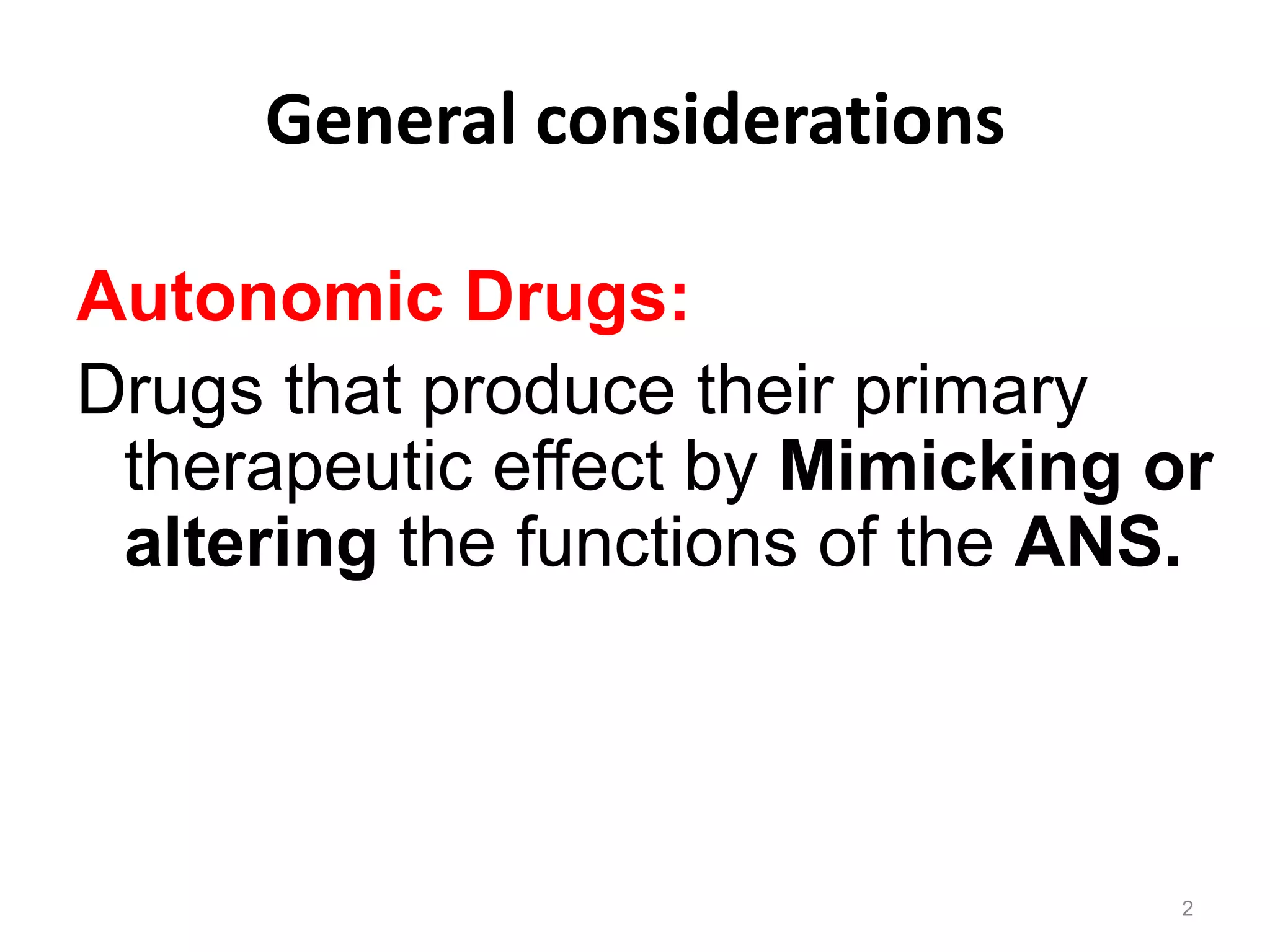 L1: Drugs acting on the ANS | PPTX