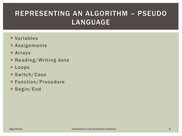Introduction to Algorithms and Asymptotic Notation | PPT