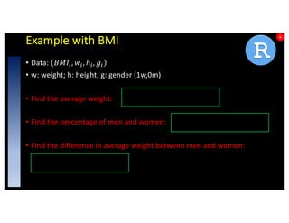 Bmi Data Model Example Introduction to Machine Learning for Data | PDF