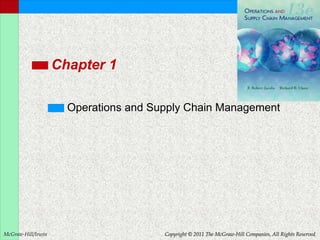 McGraw-Hill/Irwin Copyright © 2011 The McGraw-Hill Companies, All Rights Reserved
Chapter 1
Operations and Supply Chain Management
 