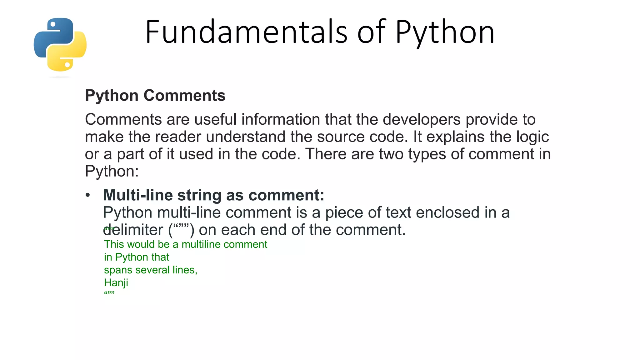 Python basics | PPTX