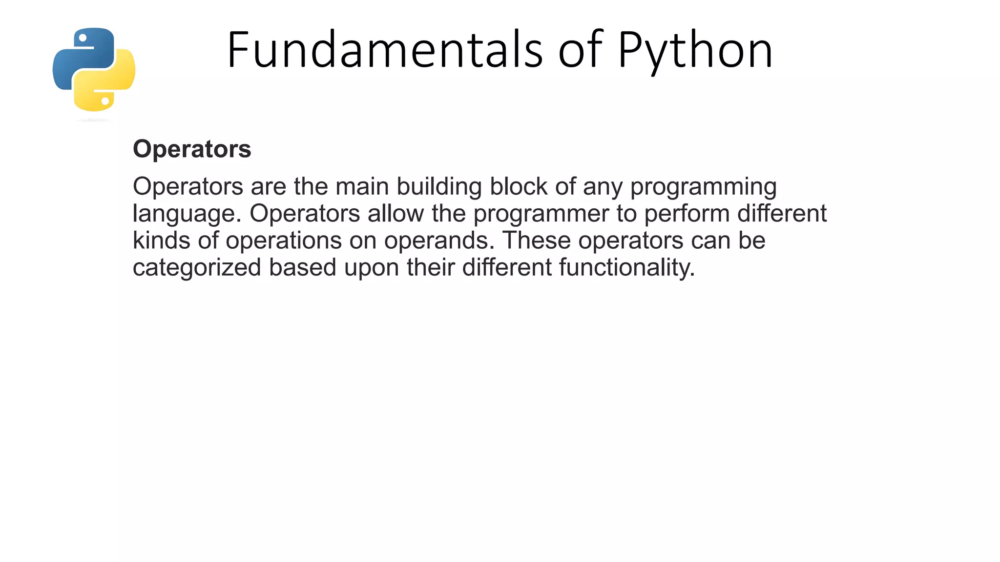 Python basics | PPTX