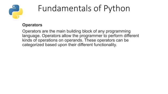 Python basics | PPTX