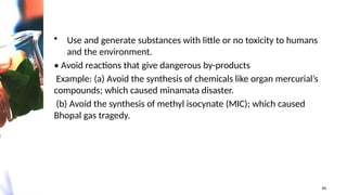 green chemistry principles and application | PPTX