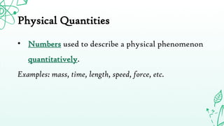 Number Physical Example Units, Physical Quantities, and Vectors L1.pptx