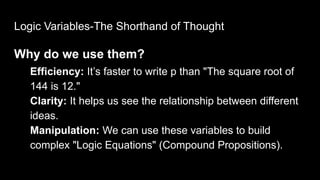 Computer Mathematics for college : PROPOSITIONAL LOGIC | PPTX