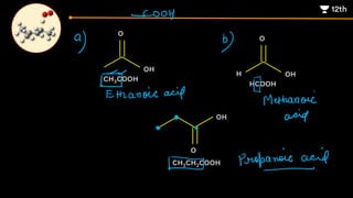 O
OH
CH3COOH
O
OH
HCOOH
H
OH
O
CH3CH2COOH
 