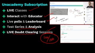 Live polls & Leaderboard
LIVE Classes
Interact with Educator
Unacademy Subscription
Test Series & Analysis
LIVE Doubt Clearing Sessions
 