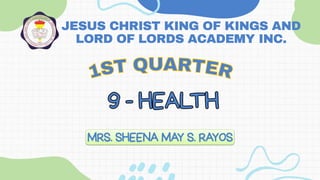 JESUS CHRIST KING OF KINGS AND
LORD OF LORDS ACADEMY INC.
 
