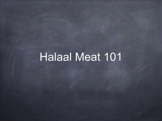 Halaal Meat 101
 