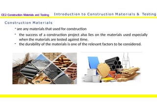 Comprehensive Introduction to Civil Engineering Materials and Testing ...