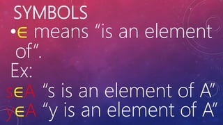 SETS AND TYPES OF SET | PPTX