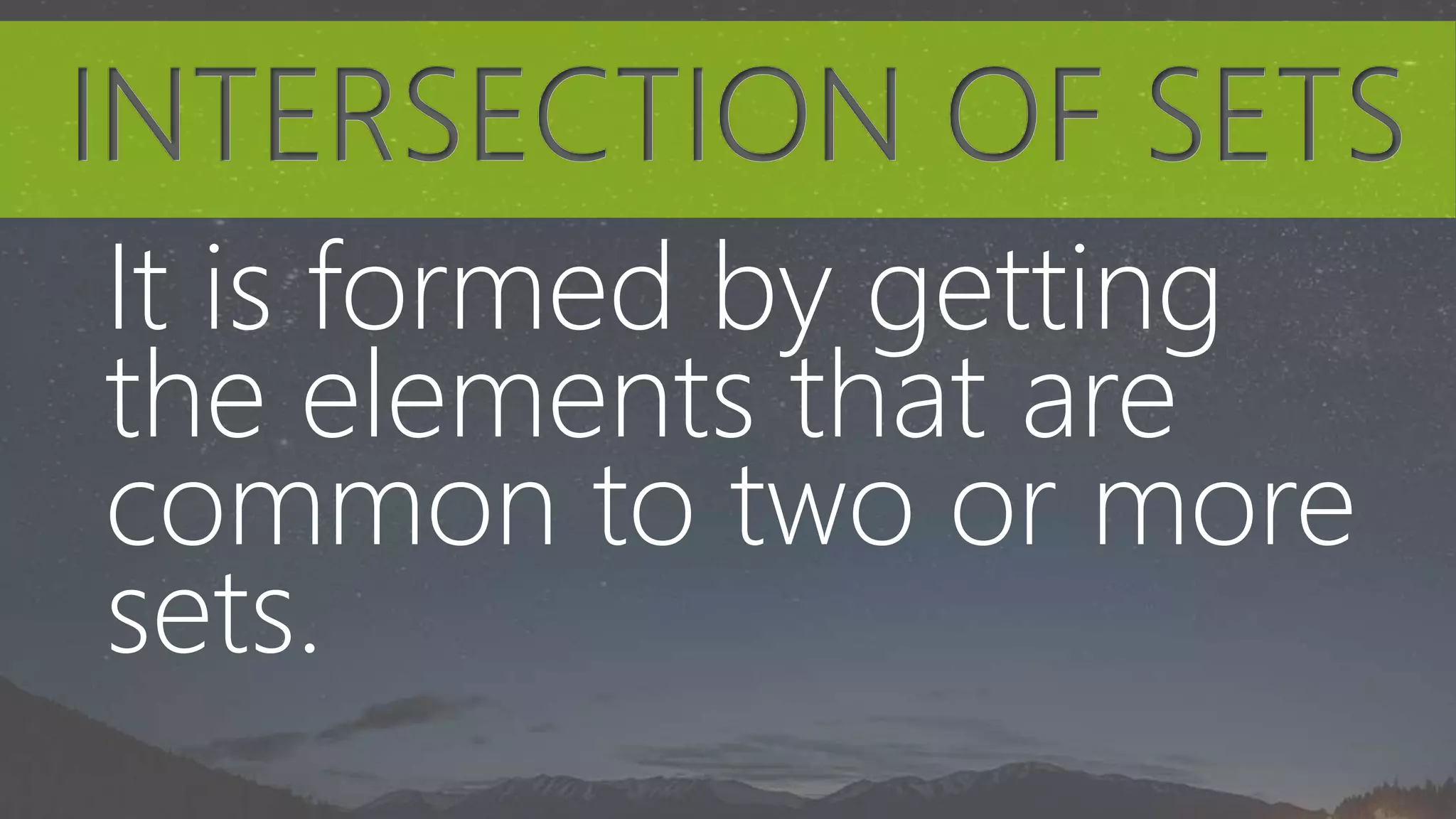 Union & Intersection of Sets | PPTX