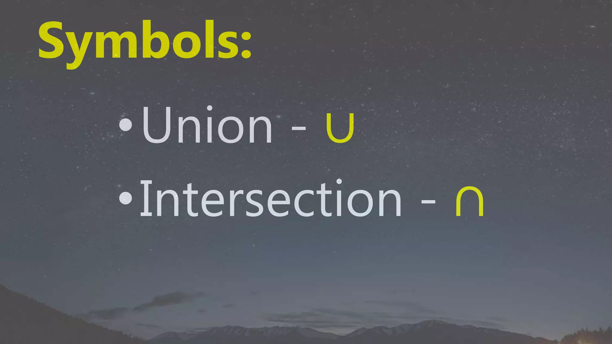 Union & Intersection of Sets | PPTX