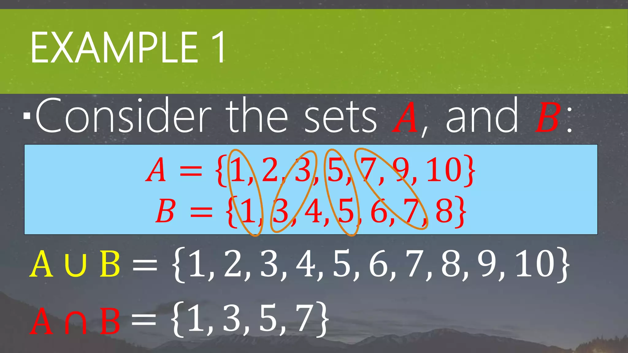 Union & Intersection of Sets | PPTX