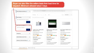 Buyer can also filter the sellers basis their lead time for
dispatch. Minimum allowed value 3 days.
2
7
 