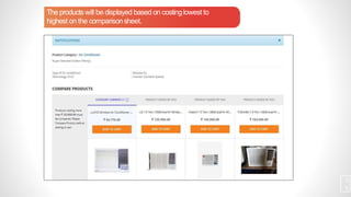 The products will be displayed based on costinglowest to
highest on the comparisonsheet.
3
6
 