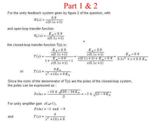 Time response of first order systems and second order systems | PPT