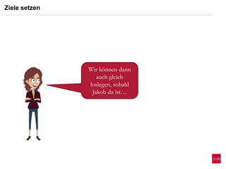 Wir können dann
auch gleich
loslegen, sobald
Jakob da ist…
Ziele setzen
 