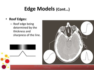Edge Models (Cont…)
• Roof Edges:
– Roof edge being
determined by the
thickness and
sharpness of the line.
COM 2304 - Computer Graphics & Image
Processing
17
 