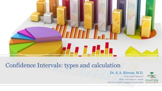 Confidence Intervals: types and calculation
Dr. S. A. Rizwan, M.D.
Public	Health	Specialist
SBCM,	Joint	Program	– Riyadh
Ministry	of	Health,	Kingdom	of	Saudi	Arabia
 