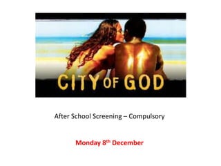 After School Screening – Compulsory
Monday 8th December
 