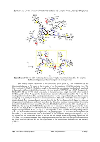 Synthesis and Crystal Structure of Anickel (II) and Zinc (II) Complex ...