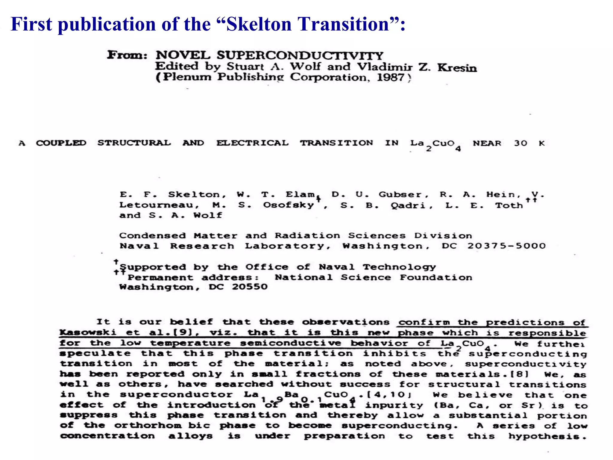 First publication of the “Skelton Transition”: 